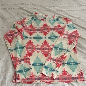 Aztec print swim rash guard